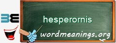 WordMeaning blackboard for hesperornis